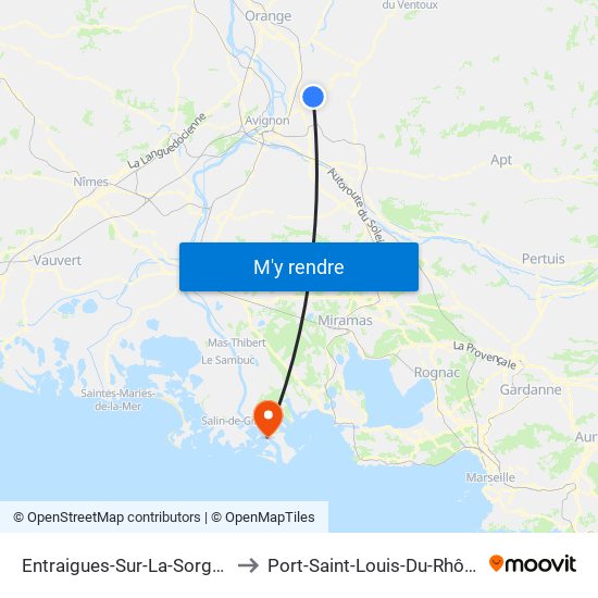 Entraigues-Sur-La-Sorgue to Port-Saint-Louis-Du-Rhône map