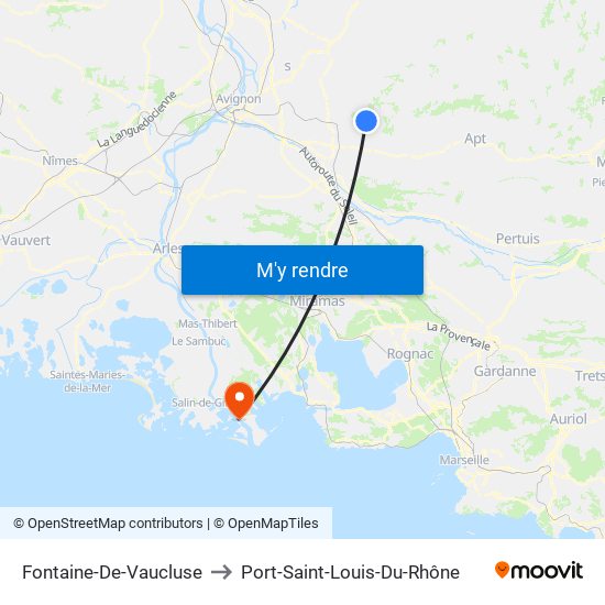 Fontaine-De-Vaucluse to Port-Saint-Louis-Du-Rhône map