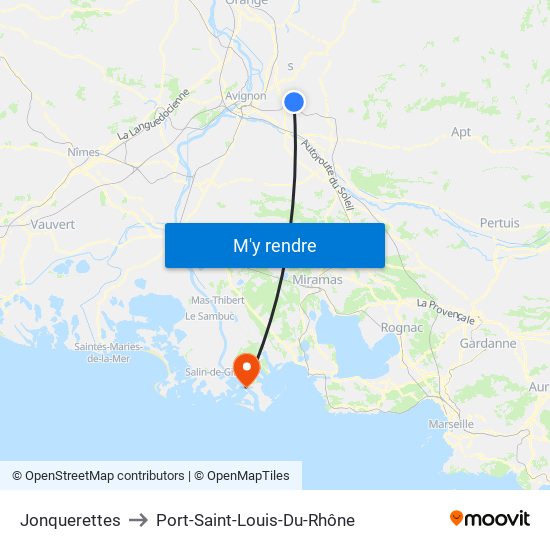Jonquerettes to Port-Saint-Louis-Du-Rhône map