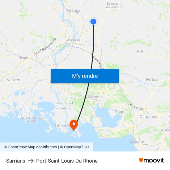 Sarrians to Port-Saint-Louis-Du-Rhône map