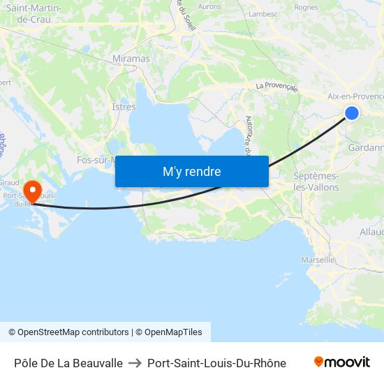 Pôle De La Beauvalle to Port-Saint-Louis-Du-Rhône map