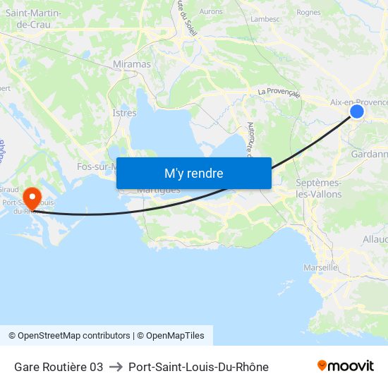 Gare Routière 03 to Port-Saint-Louis-Du-Rhône map