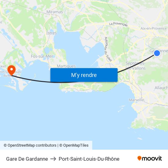 Gare De Gardanne to Port-Saint-Louis-Du-Rhône map