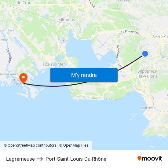 Lagremeuse to Port-Saint-Louis-Du-Rhône map