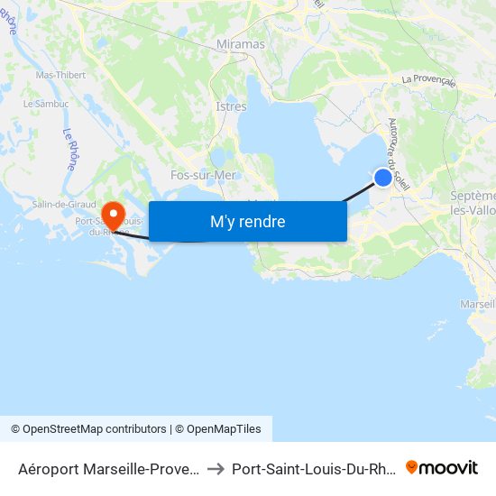 Aéroport Marseille-Provence to Port-Saint-Louis-Du-Rhône map