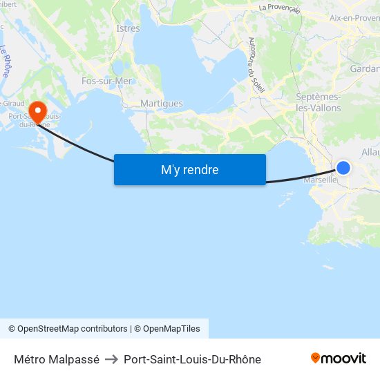 Métro Malpassé to Port-Saint-Louis-Du-Rhône map