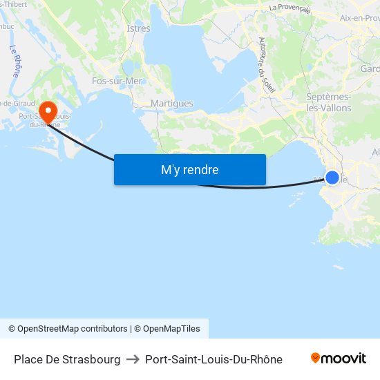 Place De Strasbourg to Port-Saint-Louis-Du-Rhône map
