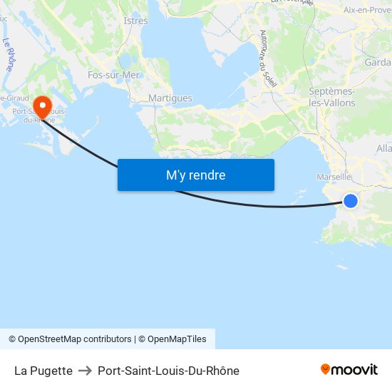 La Pugette to Port-Saint-Louis-Du-Rhône map