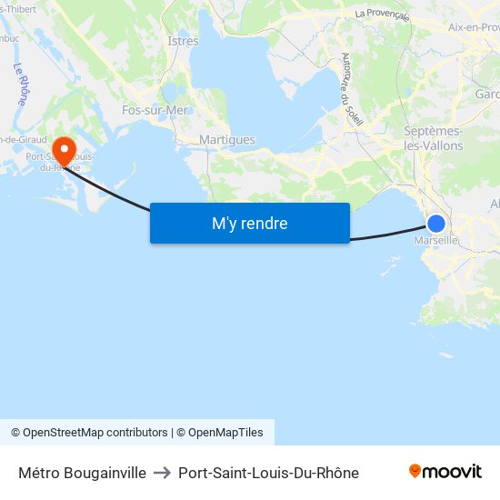 Métro Bougainville to Port-Saint-Louis-Du-Rhône map