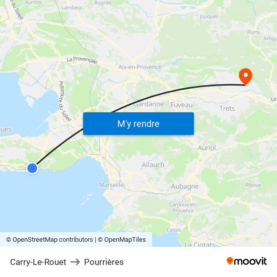 Carry-Le-Rouet to Pourrières map