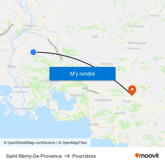 Saint-Rémy-De-Provence to Pourrières map