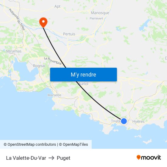 La Valette-Du-Var to Puget map