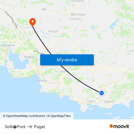 Solli�Pont to Puget map