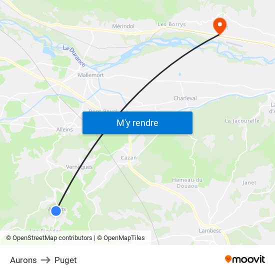 Aurons to Puget map