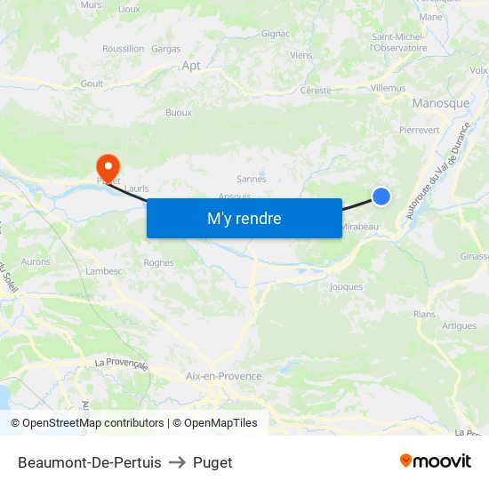 Beaumont-De-Pertuis to Puget map