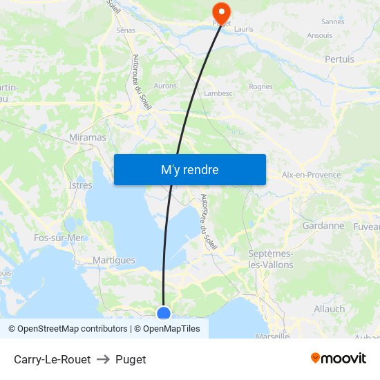 Carry-Le-Rouet to Puget map