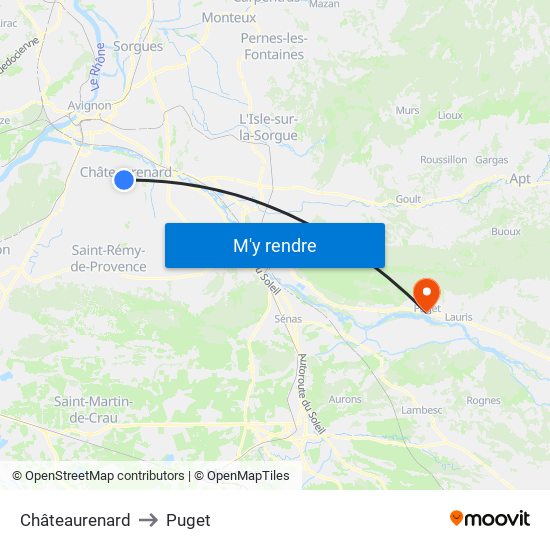 Châteaurenard to Puget map