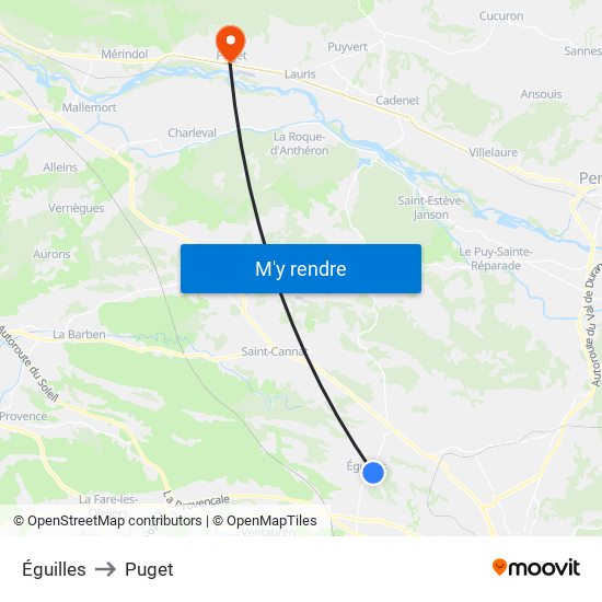 Éguilles to Puget map