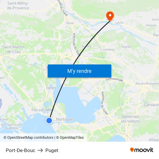 Port-De-Bouc to Puget map