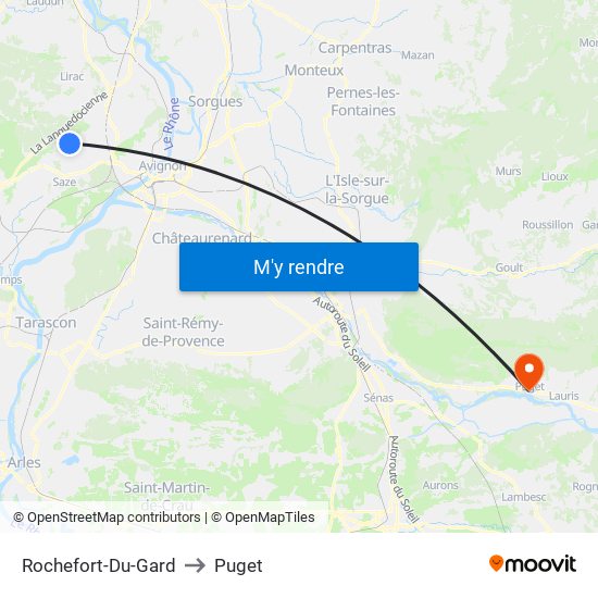 Rochefort-Du-Gard to Puget map