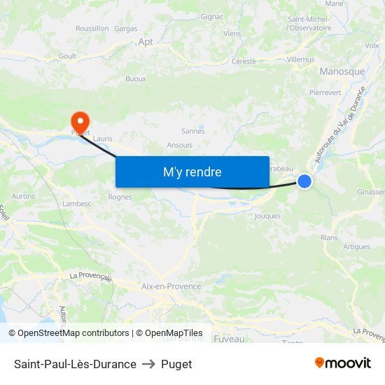 Saint-Paul-Lès-Durance to Puget map