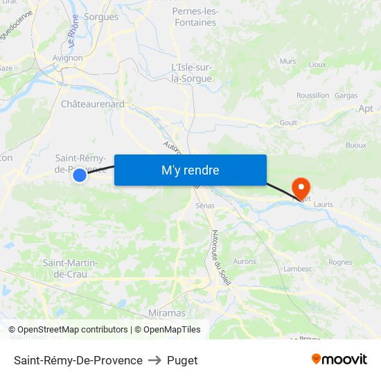 Saint-Rémy-De-Provence to Puget map