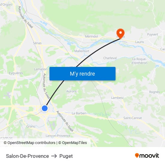 Salon-De-Provence to Puget map