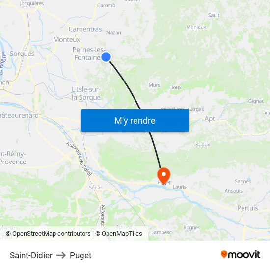 Saint-Didier to Puget map