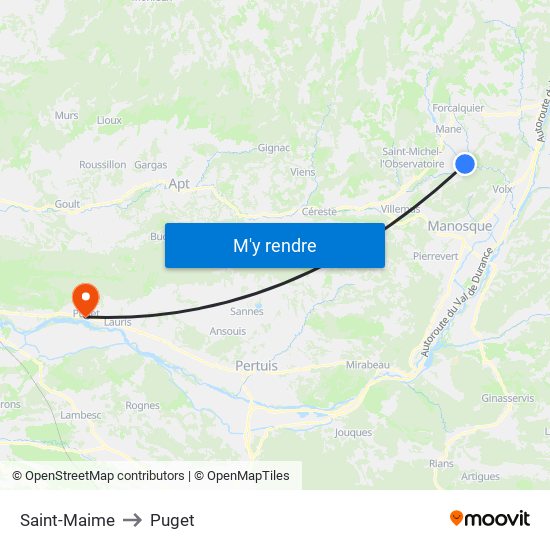 Saint-Maime to Puget map