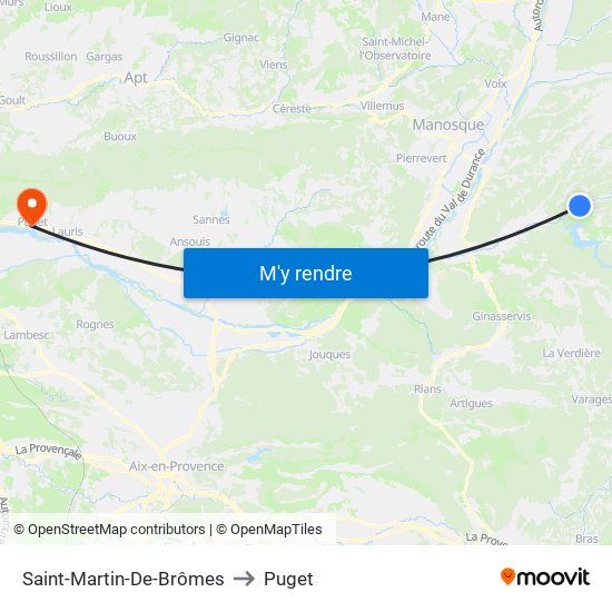 Saint-Martin-De-Brômes to Puget map