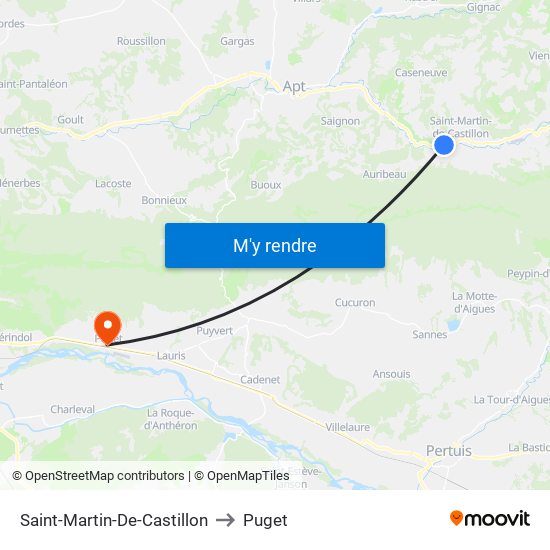 Saint-Martin-De-Castillon to Puget map