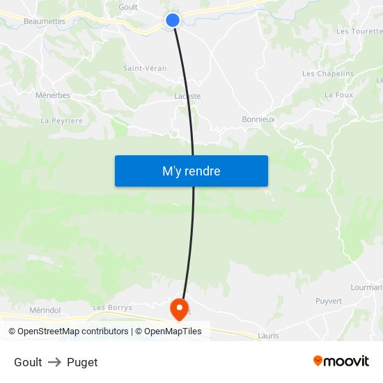 Goult to Puget map