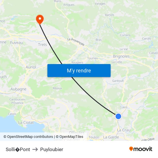 Solli�Pont to Puyloubier map