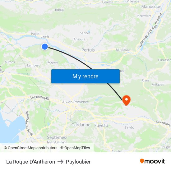 La Roque-D'Anthéron to Puyloubier map