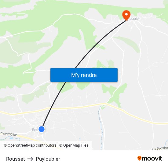 Rousset to Puyloubier map