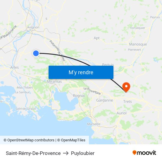 Saint-Rémy-De-Provence to Puyloubier map