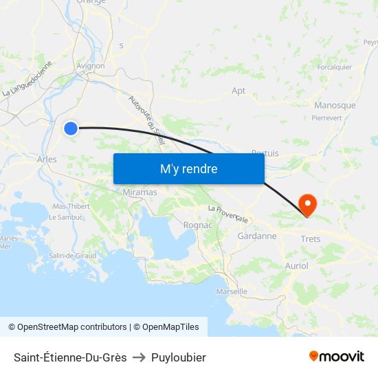 Saint-Étienne-Du-Grès to Puyloubier map