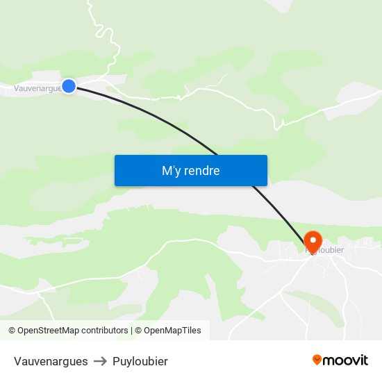 Vauvenargues to Puyloubier map