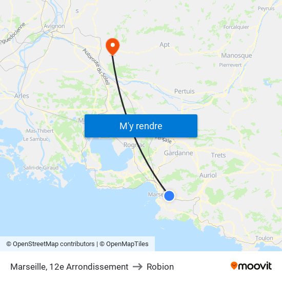 Marseille, 12e Arrondissement to Robion map