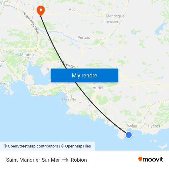 Saint-Mandrier-Sur-Mer to Robion map