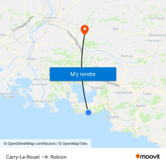 Carry-Le-Rouet to Robion map