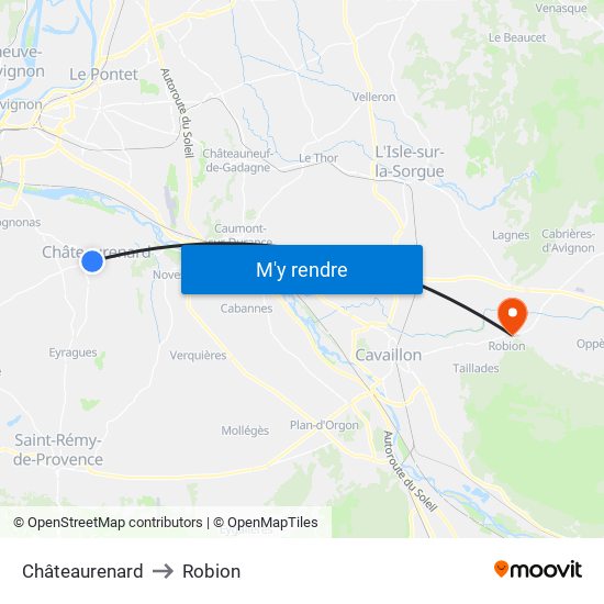 Châteaurenard to Robion map