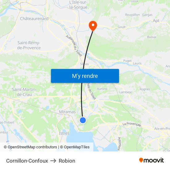 Cornillon-Confoux to Robion map