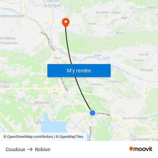 Coudoux to Robion map