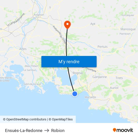 Ensuès-La-Redonne to Robion map