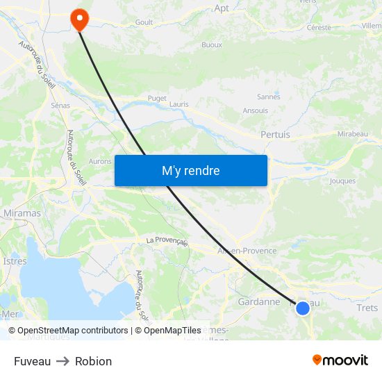 Fuveau to Robion map