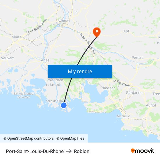 Port-Saint-Louis-Du-Rhône to Robion map