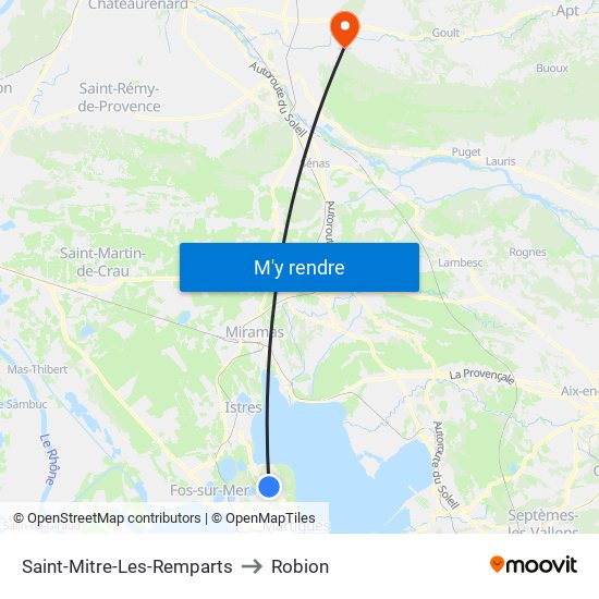 Saint-Mitre-Les-Remparts to Robion map