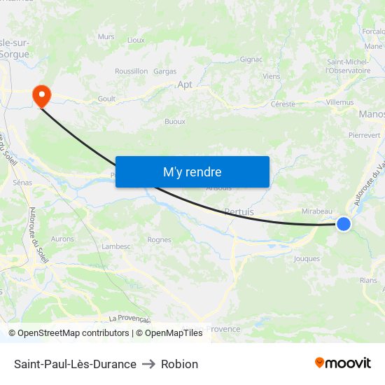 Saint-Paul-Lès-Durance to Robion map