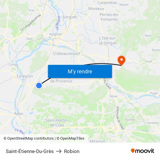 Saint-Étienne-Du-Grès to Robion map